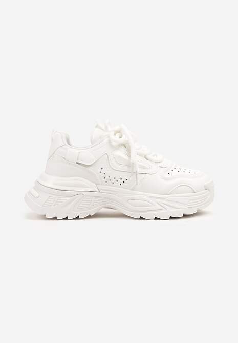 Białe Sneakersy w Streetwearowym Stylu na Tłoczonej Podeszwie Nelasea 4