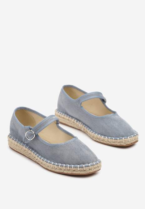 Niebieskie Espadryle z Ekozamszu Zapinane na Pasek z Klamerką Deolisse 5