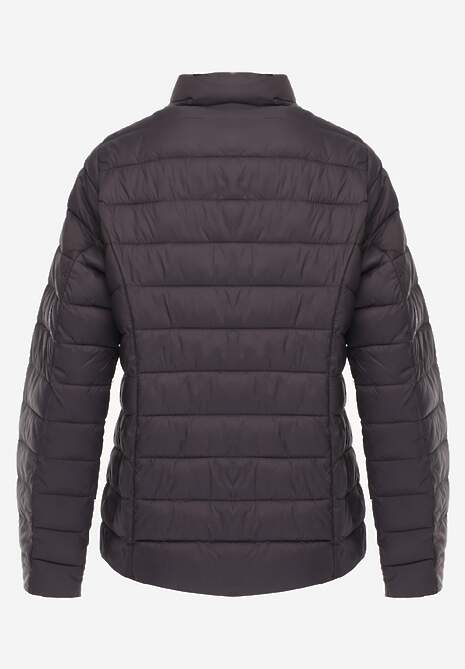 Ciemnoszara Casualowa Kurtka Ozdobiona Pikowaniem Nelionea 7