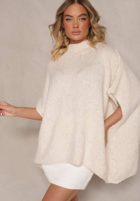 Pulover pe gât Hanivania Bej deschis 4