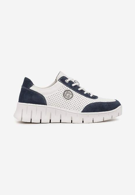 Sneakers Milothra Alb cu bleumarin 4