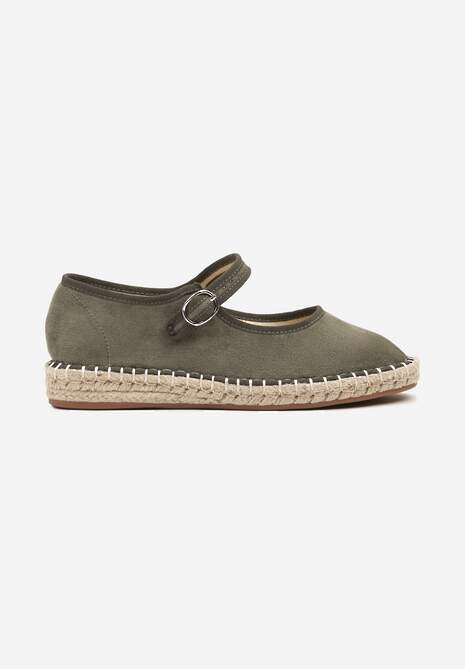 Zielone Espadryle z Ekozamszu Zapinane na Pasek z Klamerką Deolisse 4