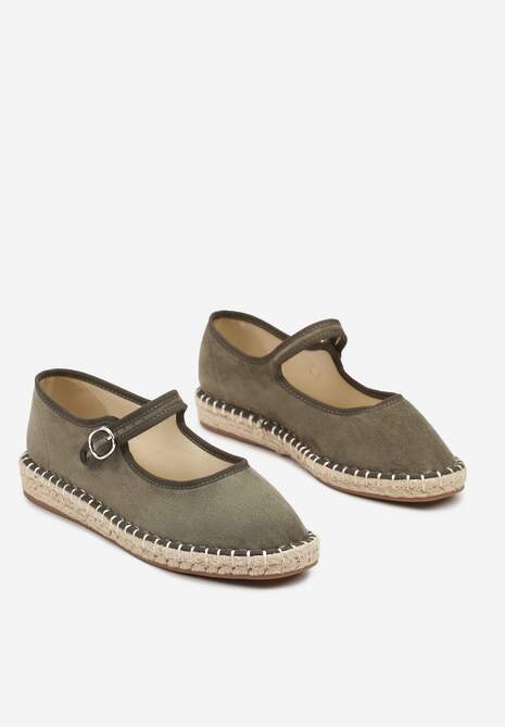 Zielone Espadryle z Ekozamszu Zapinane na Pasek z Klamerką Deolisse 5