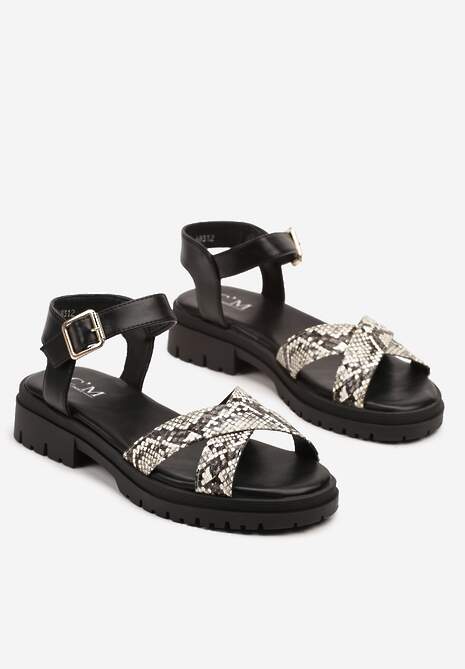 Sandale Delorwena Print piele de șarpe 5