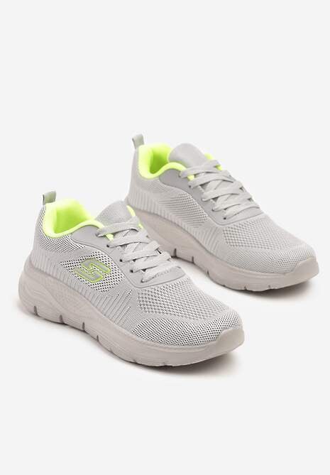 Szare Siateczkowe Buty Sportowe Sneakersy na Piankowej Podeszwie Aridanor 5