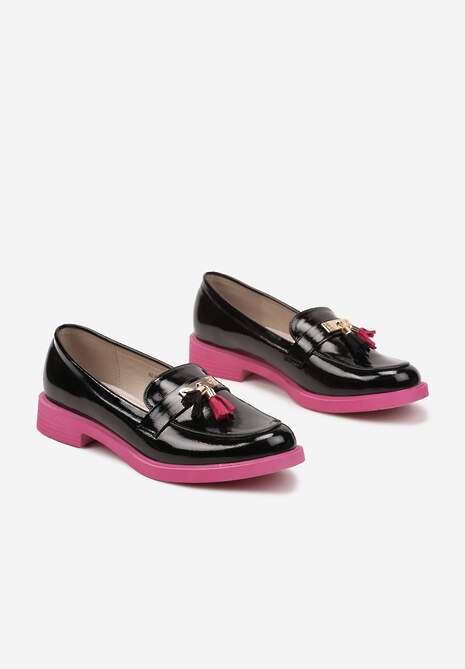 Mocasini Ridanitha Negru cu fucsia 5