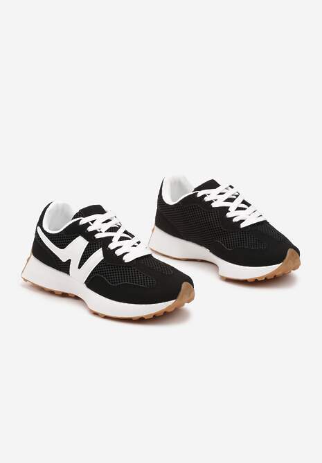 Czarne Sneakersy Ozdobione Geometrycznym Wzorem Hirreti 5