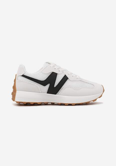 Biało-Czarne Sneakersy Ozdobione Geometrycznym Wzorem Hirreti 4