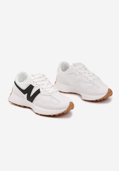 Biało-Czarne Sneakersy Ozdobione Geometrycznym Wzorem Hirreti 5