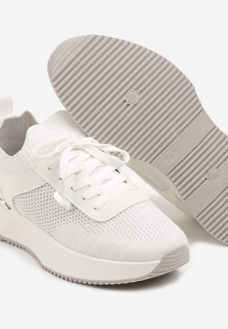 Białe Sneakersy z Siateczkową Cholewką Saramis 6