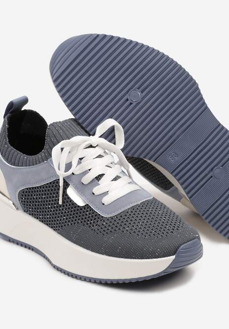 Niebieskie Sneakersy z Siateczkową Cholewką Saramis 6