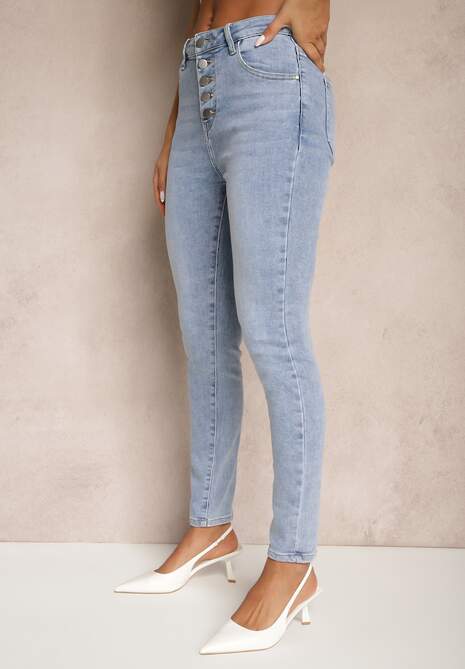 Niebieskie Jeansy Skinny High Waist Asneria 4