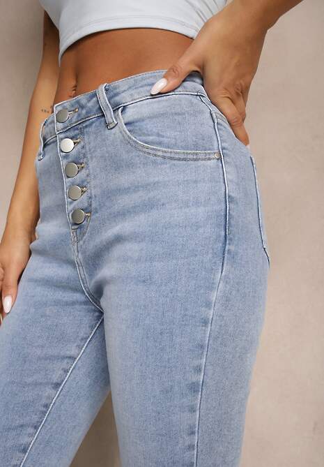 Niebieskie Jeansy Skinny High Waist Asneria 5