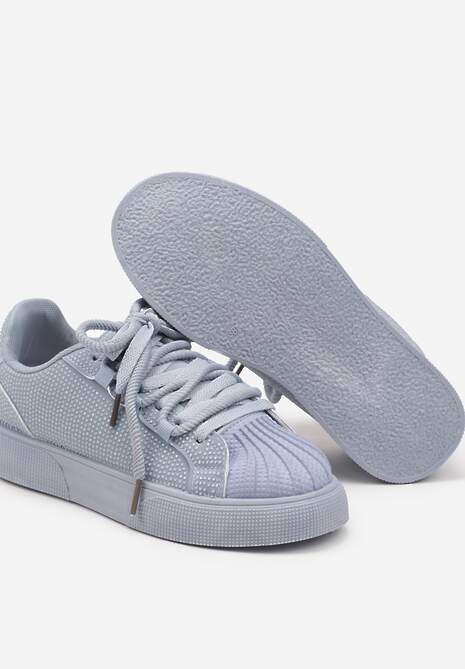 Niebieskie Sneakersy z Ozdobnym Tłoczeniem i Cyrkoniami Dorreia 6