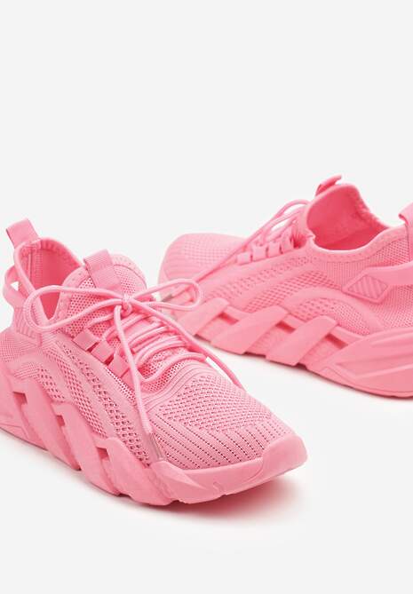 Różowe Sneakersy na Tłoczonej Platformie Tatilora 6