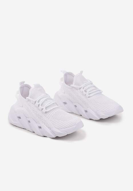 Białe Sneakersy na Tłoczonej Platformie Tatilora 5
