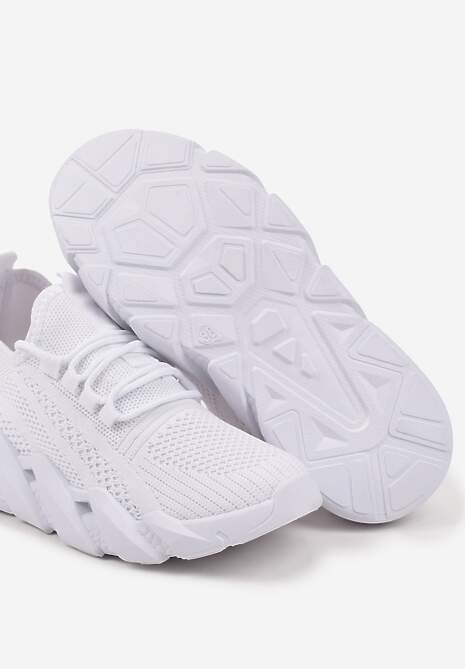 Białe Sneakersy na Tłoczonej Platformie Tatilora 6
