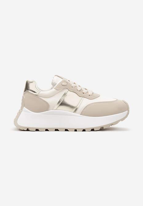 Beżowe Sneakersy w Streetwearowym Stylu na Platformie Nonarisa 4