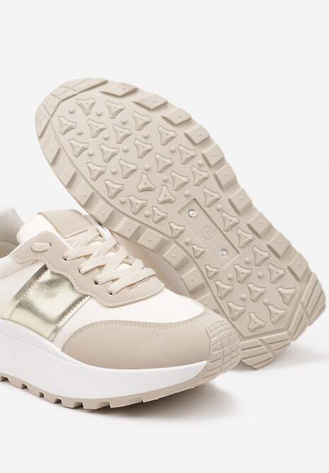 Beżowe Sneakersy w Streetwearowym Stylu na Platformie Nonarisa 6