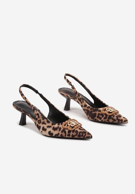 Pantofi cu toc Tirreina Imprimeu leopard 5