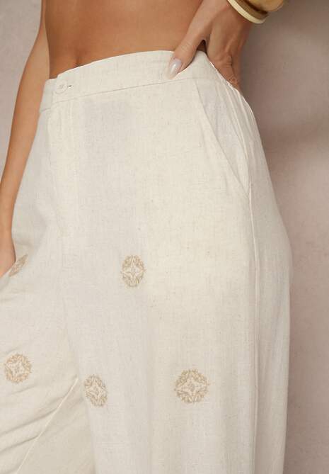Pantaloni Wilirna Bej 5