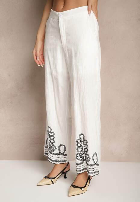 Pantaloni Fenoriela Alb cu negru 4