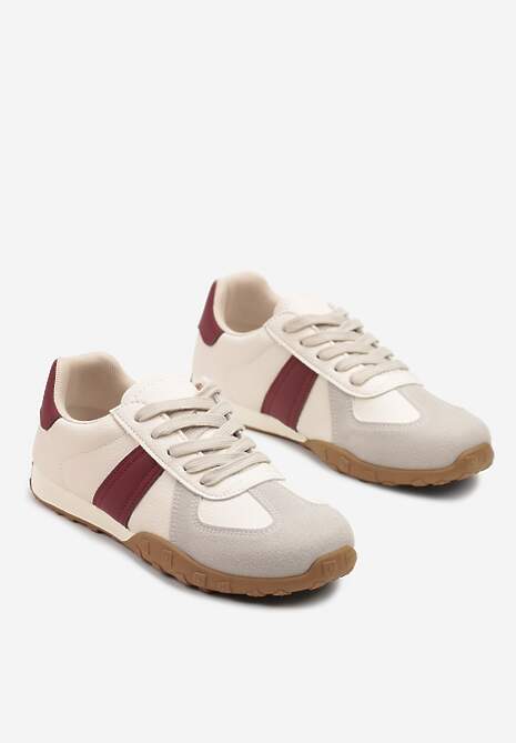 Sneakers Ilanlin Bej cu roșu 5