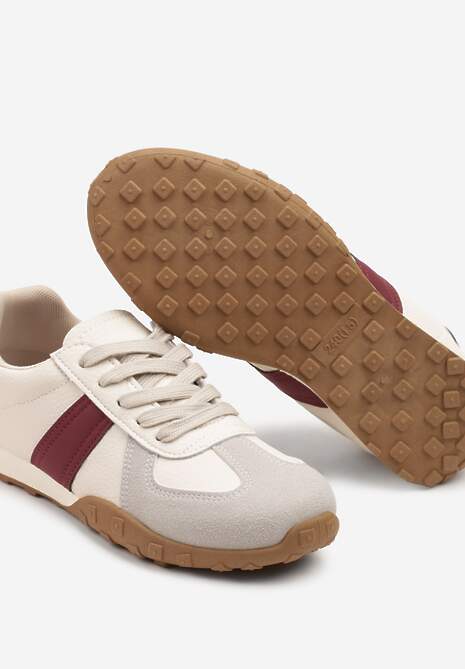 Sneakers Ilanlin Bej cu roșu 6