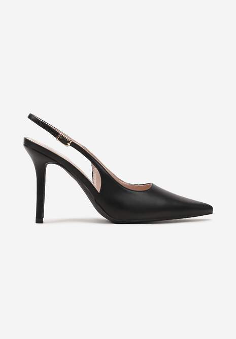 Czarne Eleganckie Szpilki Typu Slingback Anrelia 4
