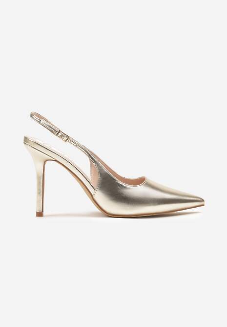Złote Eleganckie Szpilki Typu Slingback Anrelia 4