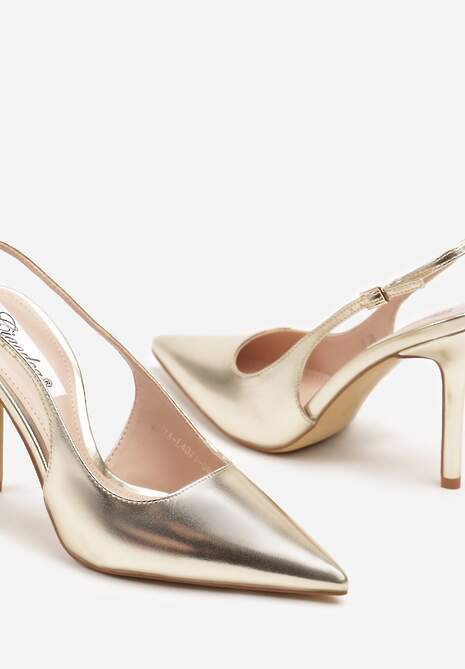 Złote Eleganckie Szpilki Typu Slingback Anrelia 6