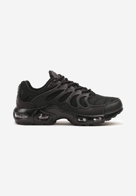 Czarne Buty Sportowe Sneakersy z Tłoczoną Cholewką Calzivis 4