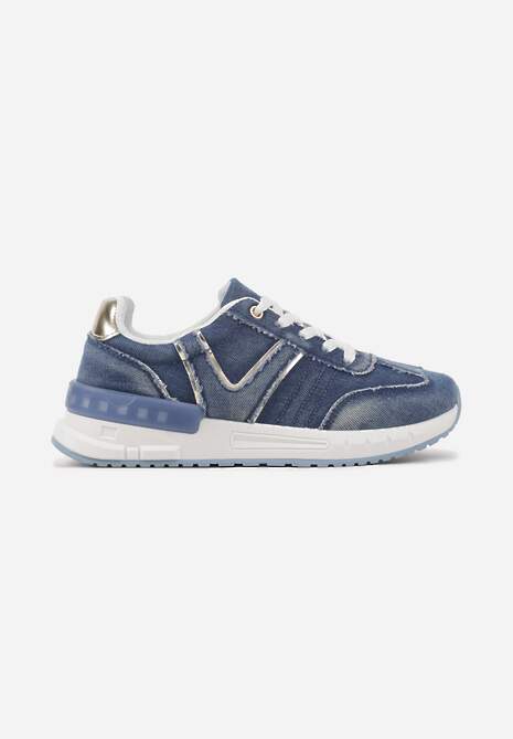 Ciemnoniebieskie Sneakersy na Grubej Podeszwie Zdobione Przetarciami Ninilitia 4