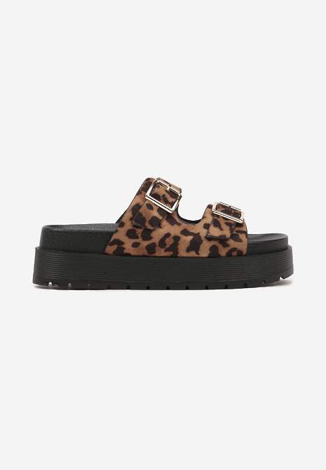Papuci Kaliora Imprimeu leopard 4