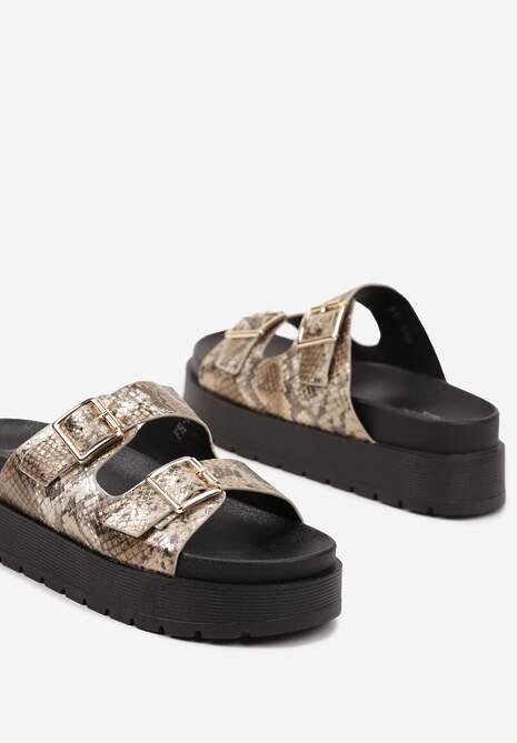 Papuci Kaliora Print piele de șarpe 6