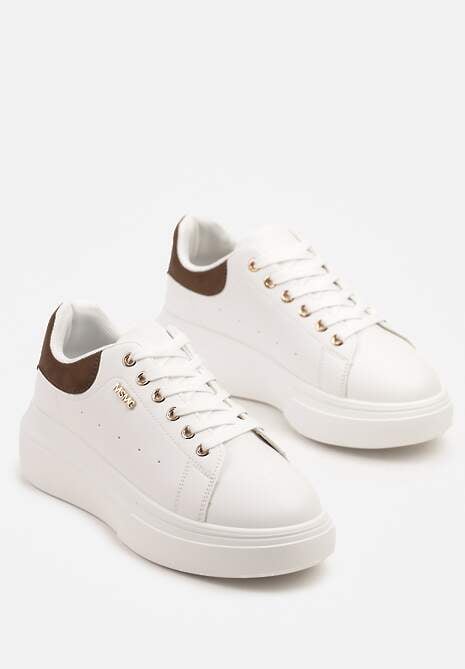 Sneakers Alirisa Alb cu maro 5