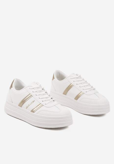 Sneakers Agerla Alb cu auriu 5