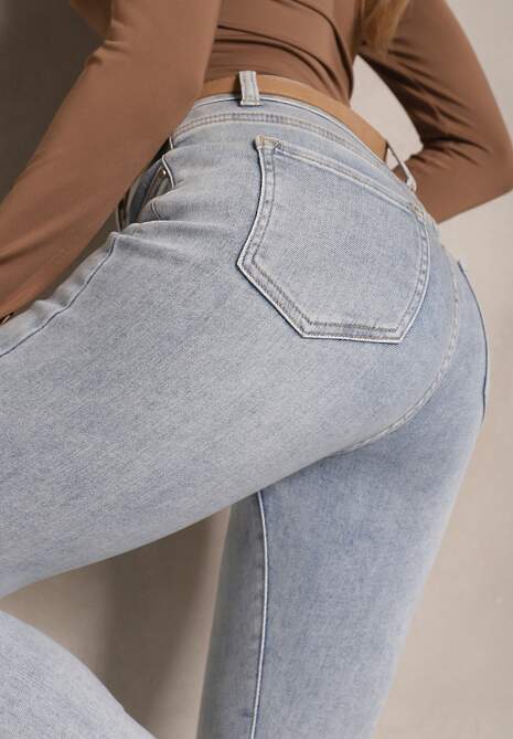 Niebieskie Jeansy z Bawełną Skinny High Waist Marino 5