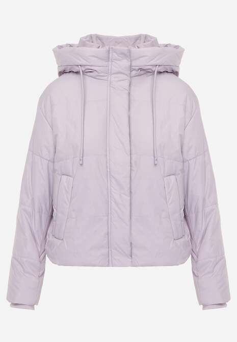 Jasnofioletowa Kurtka z Szerokim Pikowaniem i Nieodpinanym Kapturem Ninilira 6