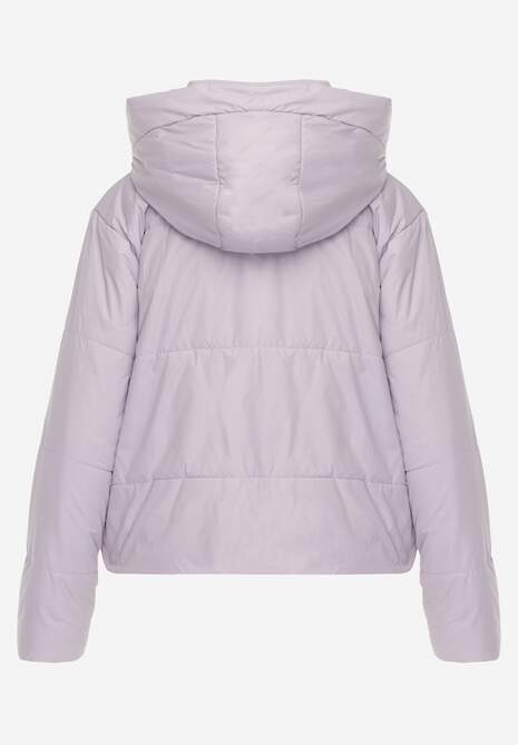 Jasnofioletowa Kurtka z Szerokim Pikowaniem i Nieodpinanym Kapturem Ninilira 7