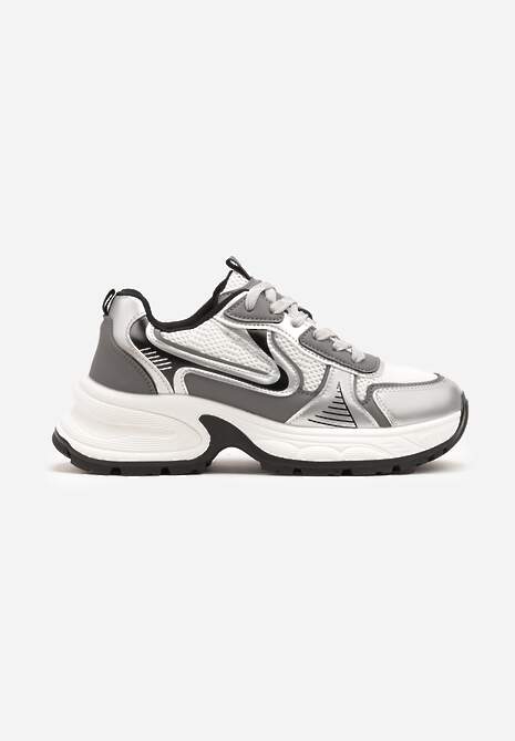 Sneakers Parinella Alb cu argintiu 4