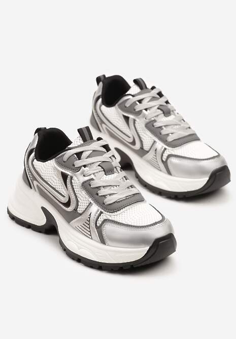 Sneakers Parinella Alb cu argintiu 5