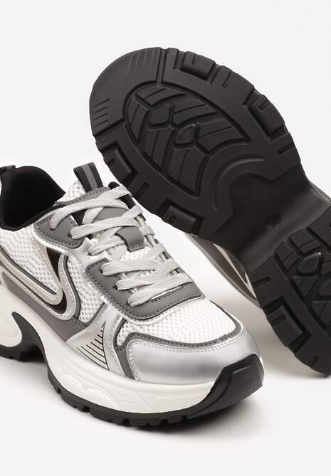 Sneakers Parinella Alb cu argintiu 6
