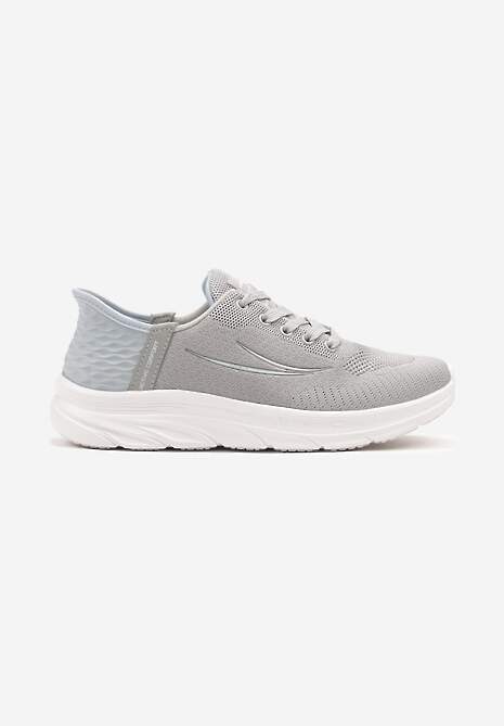 Szaro-Niebieskie Buty Sportowe Sneakersy z Ozdobnym Tłoczeniem i Napisami Nolnelia 4