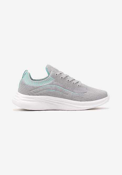Sneakers Alirone Gri cu verde mentă 4