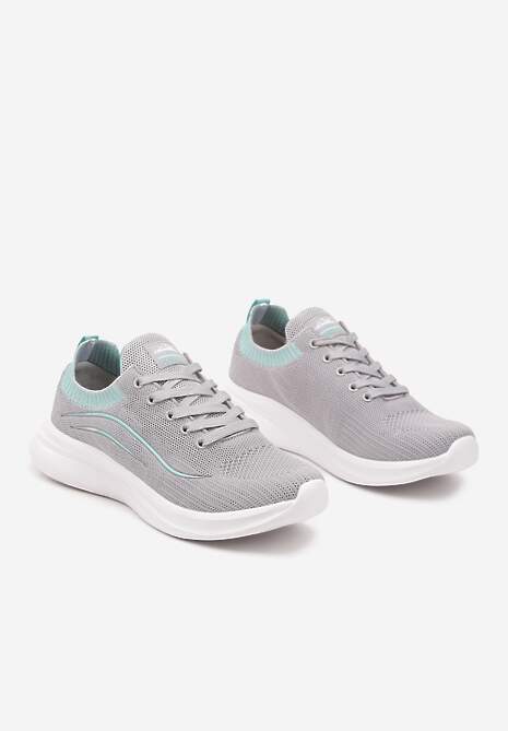 Sneakers Alirone Gri cu verde mentă 5