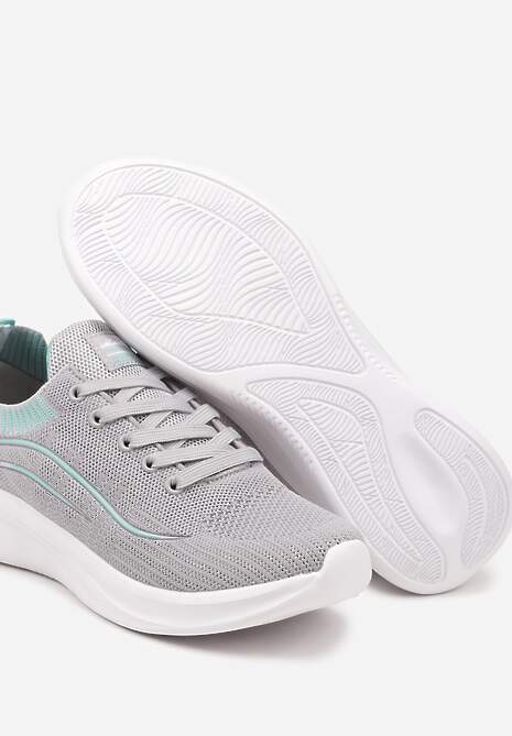 Sneakers Alirone Gri cu verde mentă 6