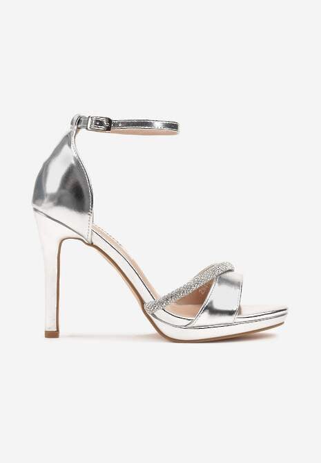 Pantofi stiletto Bortia Argintii 4