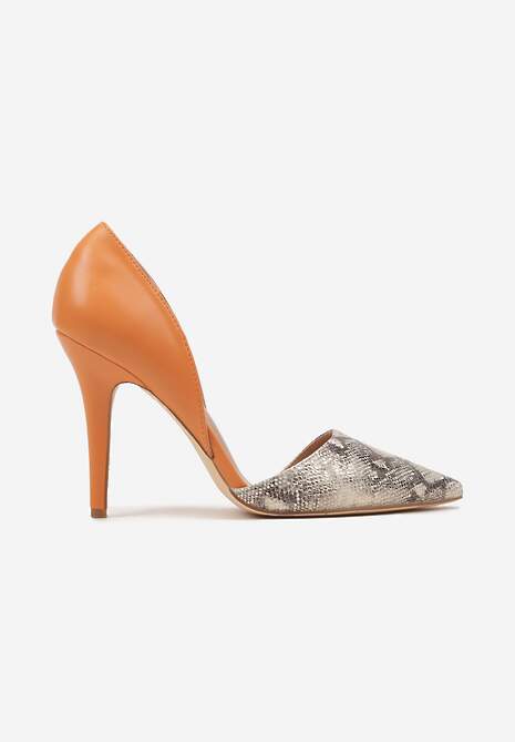 Pantofi stiletto Gommea Portocalii 4