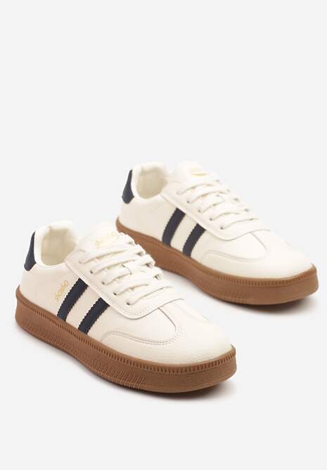 Sneakers Wenilan Bej cu bleumarin 5